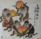 五猴拜寿图