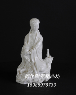观音菩萨德化瓷雕大师精品名瓷佛教收藏品德化陶瓷工艺品邱双